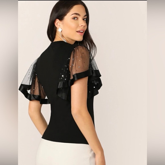 SHEIN Star flutter sleeve top - Picture 2 of 2